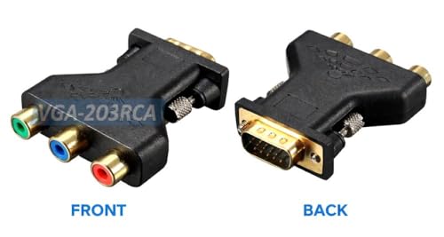 Adaptador RGB 3 RCA hembra a VGA 15 pines D-sub miniatura 2