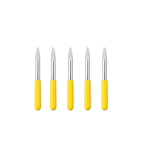 HUHAO 5 Pack Replacement Blades for MIMAKI Vinyl Cutting Blade 30 Degree Cutting MIMAKI Blades for Maker Expression Vinyl Cutter Machines Deep Cut Blade (Yellow)