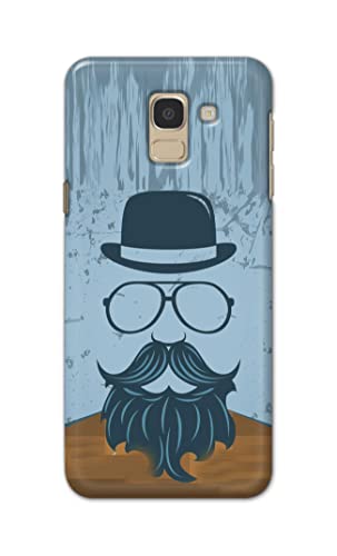 Image of PRINTFIDAA Mustache Beard and Hairstyle Hipster in Glasses Printed Designer Hard Case for Samsung Galaxy J6 (2018) (5.6 inch) / Samsung On 6 (2018), J600F / DS Back Cover -(e) RPM1002