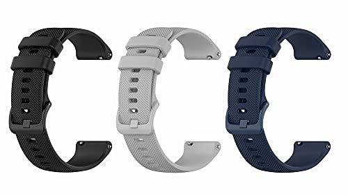 for GARMIN(�K�[�~��) Venu 3/2 �x���g �o���h 3�F�Z�b�g �����o���h �V���R�� �݊��i Forerunner 265/255/vivoactive4/Foreathlete 745 �����x���g �ւ��o���h �A�N�Z�T���[ (�u���b�N+�O