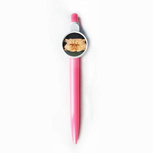 Stylo à bille rétractable chat jaune pour l'écriture quotidienne