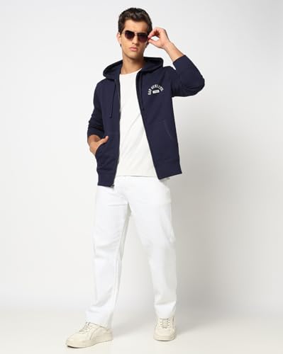 Image of Gap Men Graphic Printed Regular Fit Full Sleeves Hooded Sweatshirt
