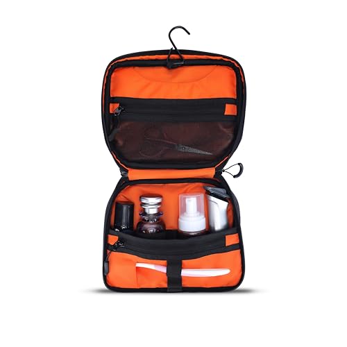 Image of Urban Wolf Travel Pouch Large Capacity, Water-Resistant Travel Toiletry Organizer with Multiple Pockets & Hanging Hook | Cosmetic Makeup Organizer with Mesh Pockets Travel Kit for Men and Women-Black.