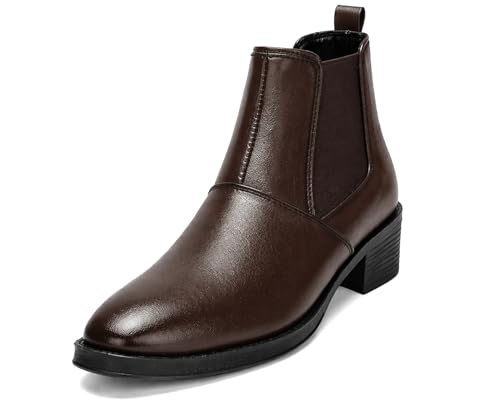 Image of Kraasa Men's Height Increasing Chelsea Boots | PU Leather Slip-On Ankle Boots | Comfortable Formal & Smart Casual Footwear