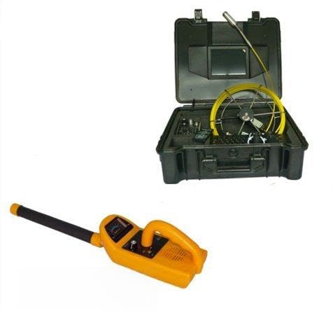 20M cable small drain camera with 29mm self leveling camera with 512htz transmitter and a locater