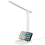 Fioyal Small Desk Lamp LED Desk Lamps for Home Office, Dimmable Desk Light with Adjustable Arm and S