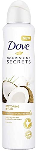 Dove Deodorant For Women Antiperspirant Body Spray For Long Lasting Odour Protection Skin Friendly Deo Alcohol Free Paraben Free 250 ml (Coconut & Jasmine Flower)