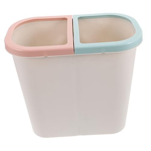 Caneca de basura blanca rectangular con doble compartimento miniatura 1