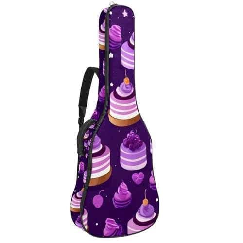 Sac de transport guitare acoustique de 104,7 cm au motif dessert violet
