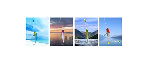 steady Essentials Fishing Tackle Beginner Kit (183 Pcs!!) Assortment, Novice, Bass Worms, Lure Trout, Salmon, Catfish, Metal Hooks, Includes Crankbaits, Bait Jigs, Spoons, Trout Spinner, Soft Plastic - Thumbnail 3
