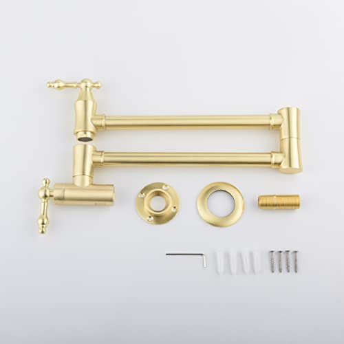 Grifos de cocina para llenar ollas extensibles de pared con doble junta comercial 4