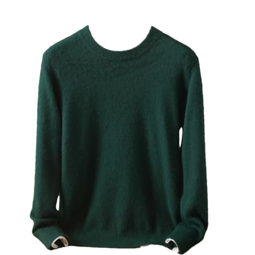 Men's Wool Sweater Round Neck Pullover 100 Percent Solid Mink Cashmere Knitting Sweater