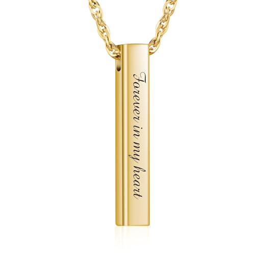 abooxiu Urn Necklace for Human Ashes Cremation Jewelry for Ashes Stainless Steel Keepsake Ashes Necklace Memorial Urn Jewelry Pendant for Women Men - Forever in my heart