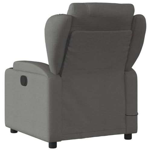 Sillón masaje reclinable tela gris oscuro miniatura 5