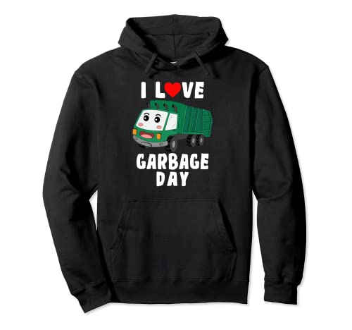 Retro Vintage Recycling Trash Kids I Love Garbage Truck Sudadera con Capucha