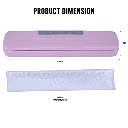 Image of Oriley QH-66-P Portable Vacuum Sealer Machine Air Sealing System Compact Design for Food Preservation with Buzzer Sound Bag cutter (Pink)