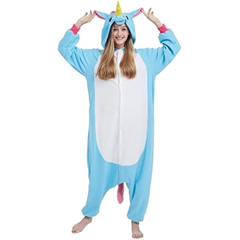 SAMGU Unicorn Onesie Adult Pajamas Homewear Cosplay Costume Animal Sleepwear Halloween Costume, S, Blue 3 Cover