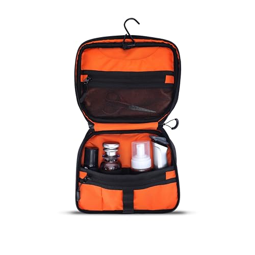 Image of Urban Wolf Travel Pouch Large Capacity, Water-Resistant Travel Toiletry Organizer with Multiple Pockets & Hanging Hook | Cosmetic Makeup Organizer with Mesh Pockets Travel Kit for Men and Women-Black.
