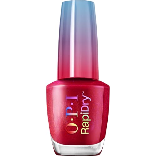 OPI RapiDry™ - Esmalte de uñas secado rápido - Sin Imperfecciones ni Marcas - Esmalte Vegano - Ring the Alarm - Esmalte de Uñas Rojo (9ml)