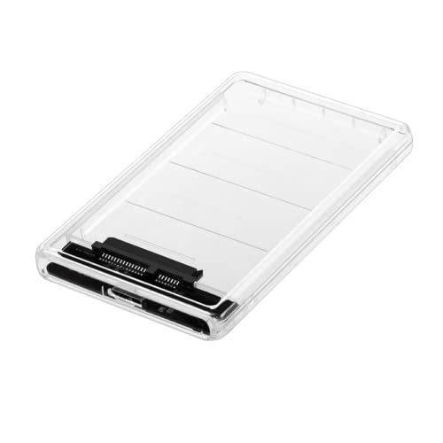 Boîtier Disque Dur, WOOSHOP USB 3.0 Boîtier Externe pour Disque Dur Externe 2.5'' SATA HDD SSD (7mm à 9.5mm), Haute Vitesse à 5Gbps, sans Outil, UASP Compatible (White) Cover
