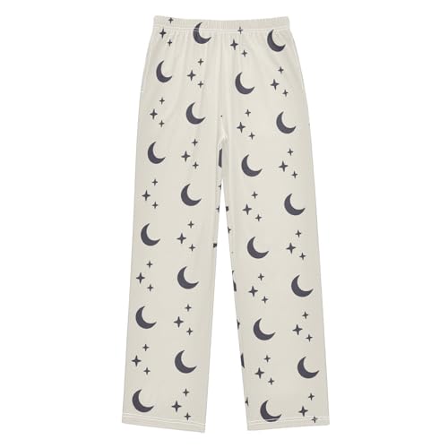 Boys' Pants Moon and Stars Beige Mystical Long Bottoms Jogger Pants Elastic Waist Trousers with Pockets S-XL