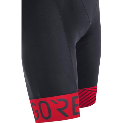 Gorewear C5 Salopette Corta Con Fondello Da Ciclismo Per Uomo, L, Nero/Rosso - 4