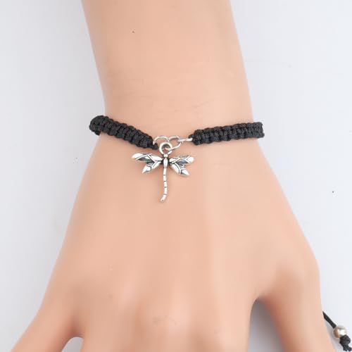 HOLLP Dragonfly Inspirational Jewelry Best Friend Gift Dragonfly Braided Rope for Dragonfly Lover3