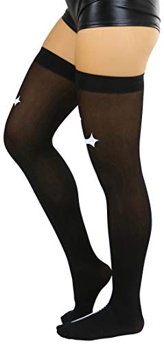 Image of ToBeInStyleWomen's Gothic Cross Opaque Thigh Hi