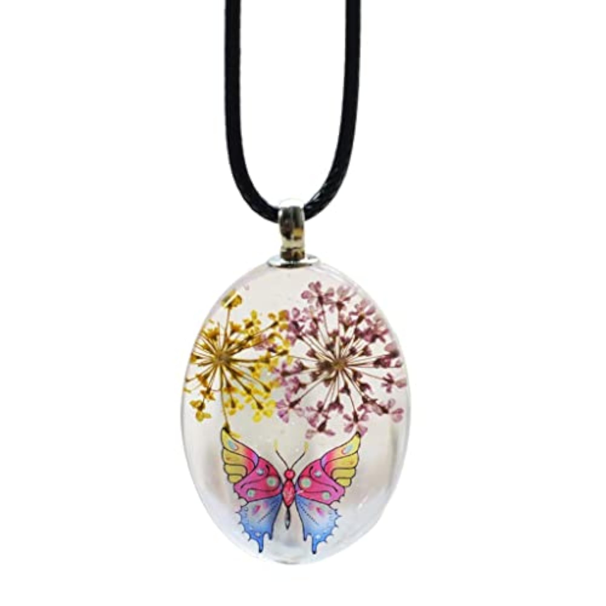 3x Oval Glass Cabochon Pendant for Necklace, DIY Charm