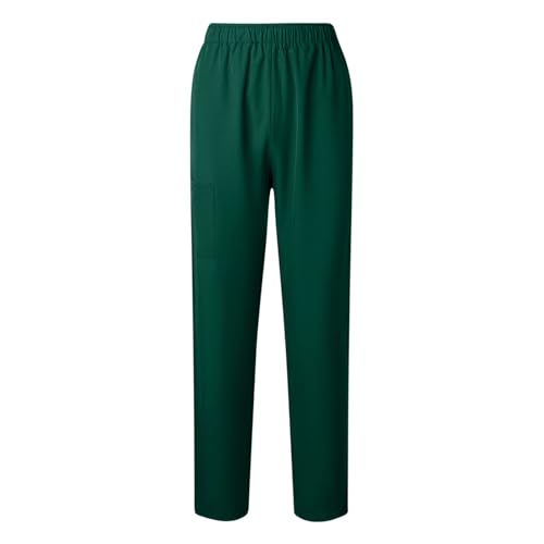 Image of Scrubs Pants for Women Plus Size Stretch Waisted Workwear Pants Medical Uniform Comfy Straight Leg Barrel with Pocket