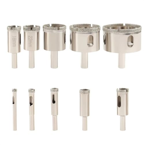 10 piezas Brocas de sierra para vidrio 6-50mm recubiertas de diamante miniatura 1