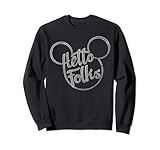 18DNMC00046A-001 Disney Mickey And Friends Mickey Hello Folks Text Sweatshirt