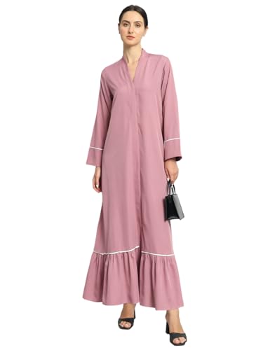 Styleville.in Women Arabic wear abaya with Hiajb Mauve L