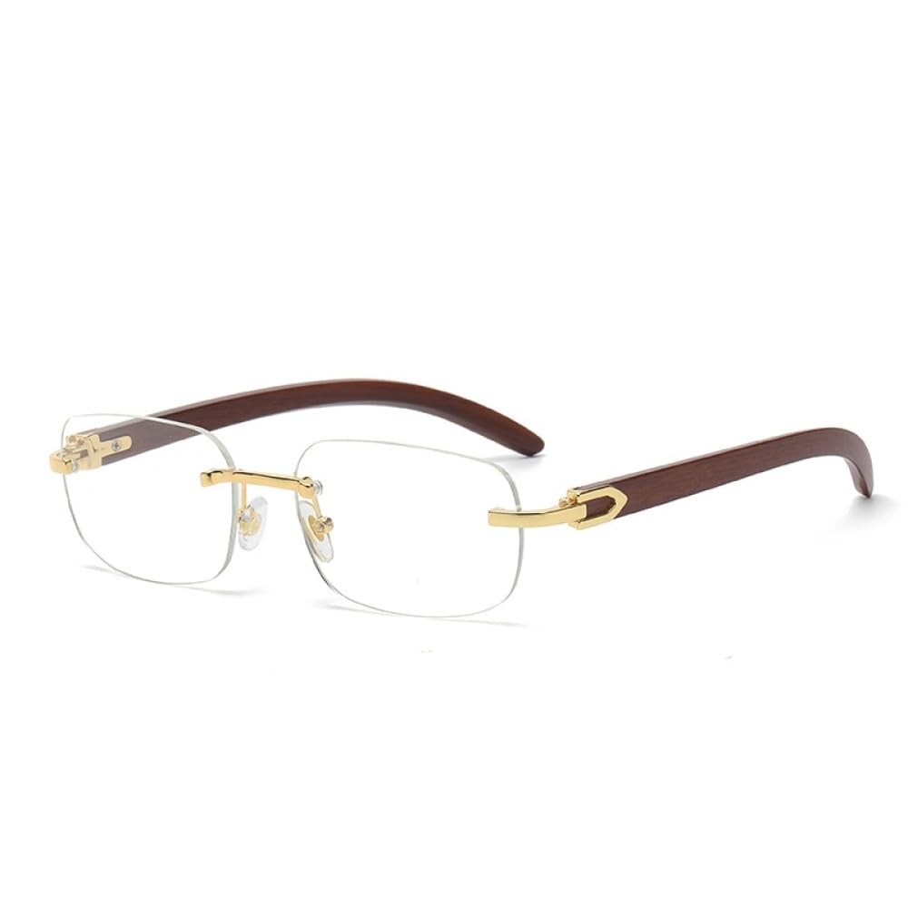Lunettes de soleil sans monture légères anti-marques sur le nez petit rectangle vintage
