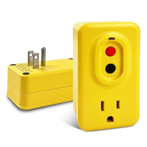 EP GFCI Adapter, 15 AMP Grounded 3-Prong Single Outlet for Indoor...
