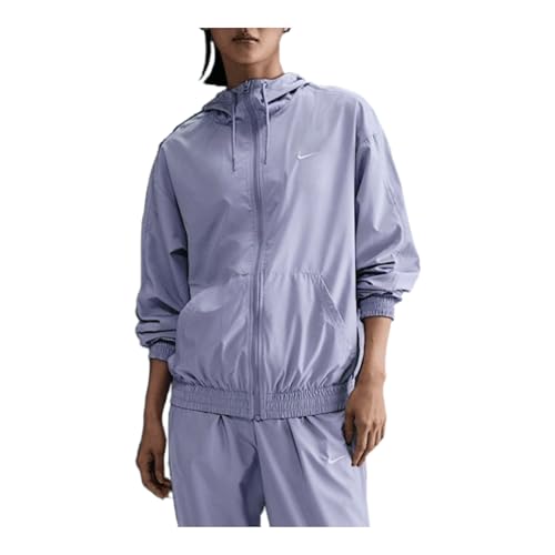 Nike Sportswear Classic Wovens Women's Loose UV Protection Hooded Jacket (FV6298-533, Lilac Ice/White)