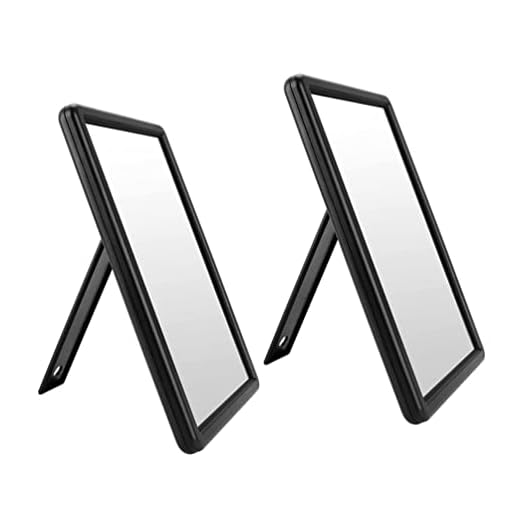 Beaupretty 2St Tabell Skrivbord Makeup Mirroir Bärbar Fällande Vanity Spegel Bänk Med Stativ Tavel Smink Upp Spegel Hängande Badrum För Duschrag