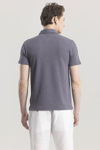 Image of SNITCH Cream Textured Polo T-Shirt