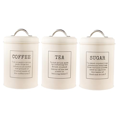 BEBEMOKO 3 recipientes de hierro forjado para almacenamiento de caramelos con tapas, recipientes de estaño con tapas, tanque de terrario, almacenamiento de té, latas de café, tarros herméticos para