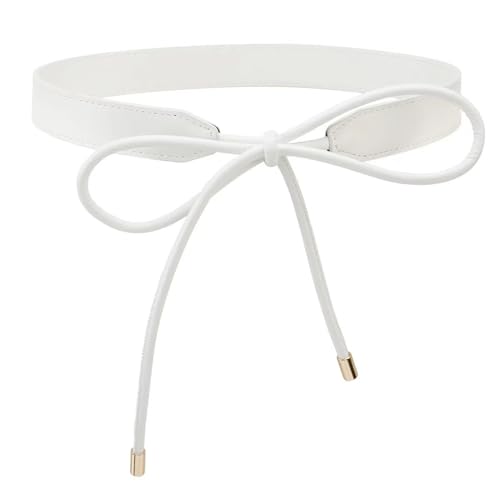 XMQBIEE Womens Leather Tie Waist Belt Adjustable Knot Belt for Dresses Jeans Sweaters with Metal Tips