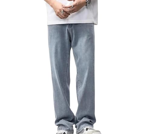 Mens Jeans Wide Leg Denim Pants Extra Long Summer Straight Fit Light Comfortable Fashion Trousers