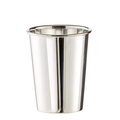 Brillibrum Gobelet design argenté - Anti-ternissement - Avec gravure de votre choix - Gourmet - Argenté - Hauteur : 11,5 cm (gravure jusqu'à 20 caractères))