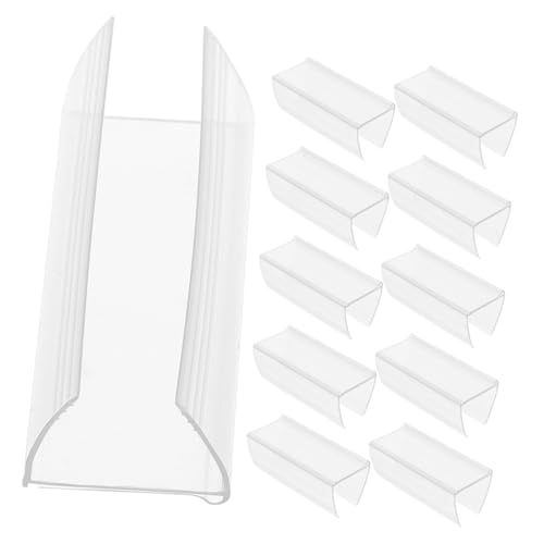 OSOLADY 50個 透明プラスチック棚札ホルダー 耐久性のあるワイヤー 棚対応 取り外し可能な価格タグクリップ 店舗商品サイン整理用