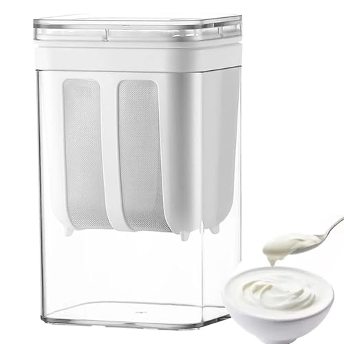 Sajani Greek Yogurt Maker Strainer, 1100ml Fine Mesh Curd Strainer with Lid, Multifunctional Yogurt Filter for Home, Homemade Yogurt, Cheese, Thick Greek Yogurt, Soybean Milk, Paneer (Yogurt Strainer)