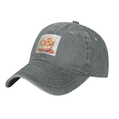YYHWHJDE Gorra de béisbol negra para adultos, diseño de concha de coco y conejo blanco, para hombres y mujeres, uso deportivo y de viaje, Gris, talla �nica