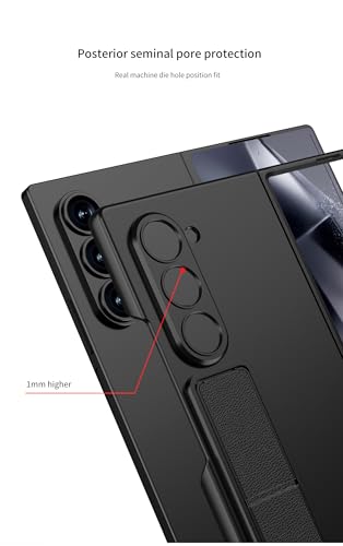 Image of Midkart Cover with Stand Compatible with Samsung Galaxy Z Fold 6 Front Glass Cover Matte Thin Hard PC and Independent Camera Protection, Black