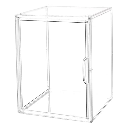 Cajas de almacenamiento de zapatos transparentes apilables, vitrina de zapatos de plástico con vitrina multifuncional de puerta magnética para libros de de cosméticos de bolsos, cajas apilabl