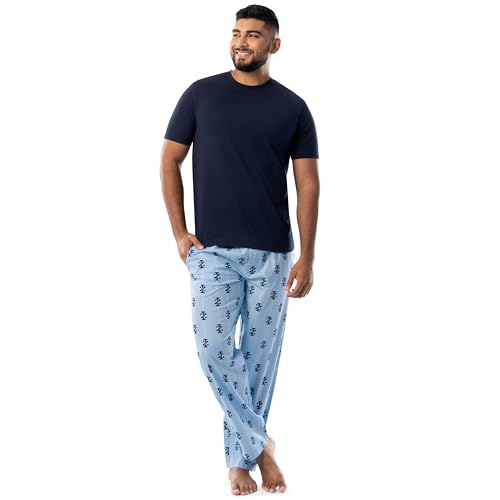 Image of IZOD Men's Short Sleeve Jersey Top and Printed Pants Pajama Sleep Set