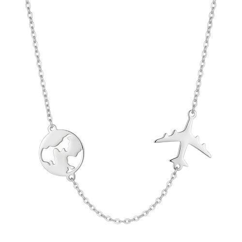 Collier en argent 925 SOFIA MILANI, pendentif mappemonde d'une finition remarquable modèle N0437