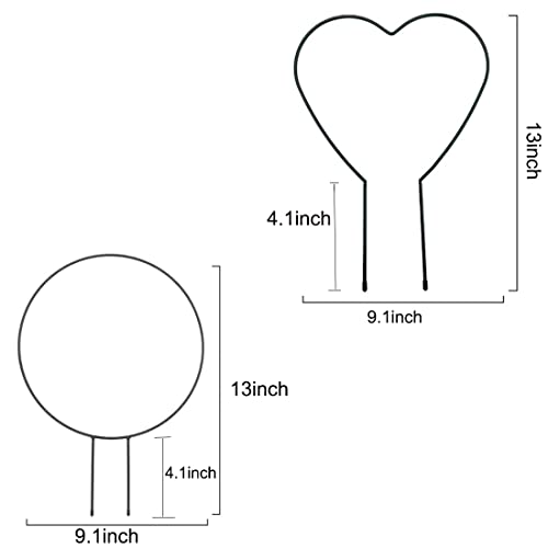 Levery-2-Pack-Garden-Trellis-for-Climbing-Plants-13-inches-Rust-Proof-Iron-Metal-Plant-Support-with-Black-Rust-Proof-Coating-for-Decorative-Potted-Climbing-Vines-and-Flowers-Round-Heart-A1016 Levery 2 Pack Garden Trellis for Climbing Plants 13 inches Rust Proof Iron Metal Plant Support with Black Rust Proof Coating for Decorative Potted Climbing Vines and Flowers Round Heart A1016